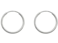 Sterling Silver 14.0mm Endless Hoops, Pack Of 2