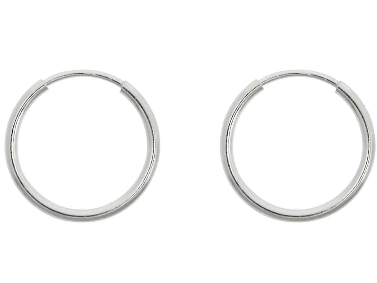 Sterling Silver 14.0mm Endless Hoops, Pack Of 2
