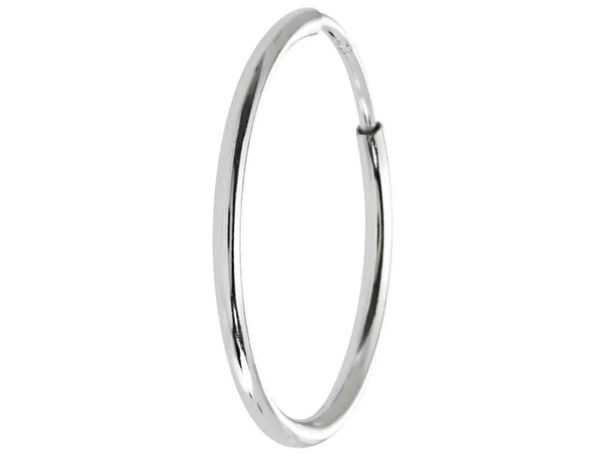 Sterling Silver 14.0mm Endless Hoops, Pack Of 2