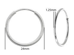 Sterling Silver 24.0mm Endless Hoops, Pack Of 2