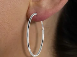 Sterling Silver 38.0mm Endless Hoops, Pack Of 2