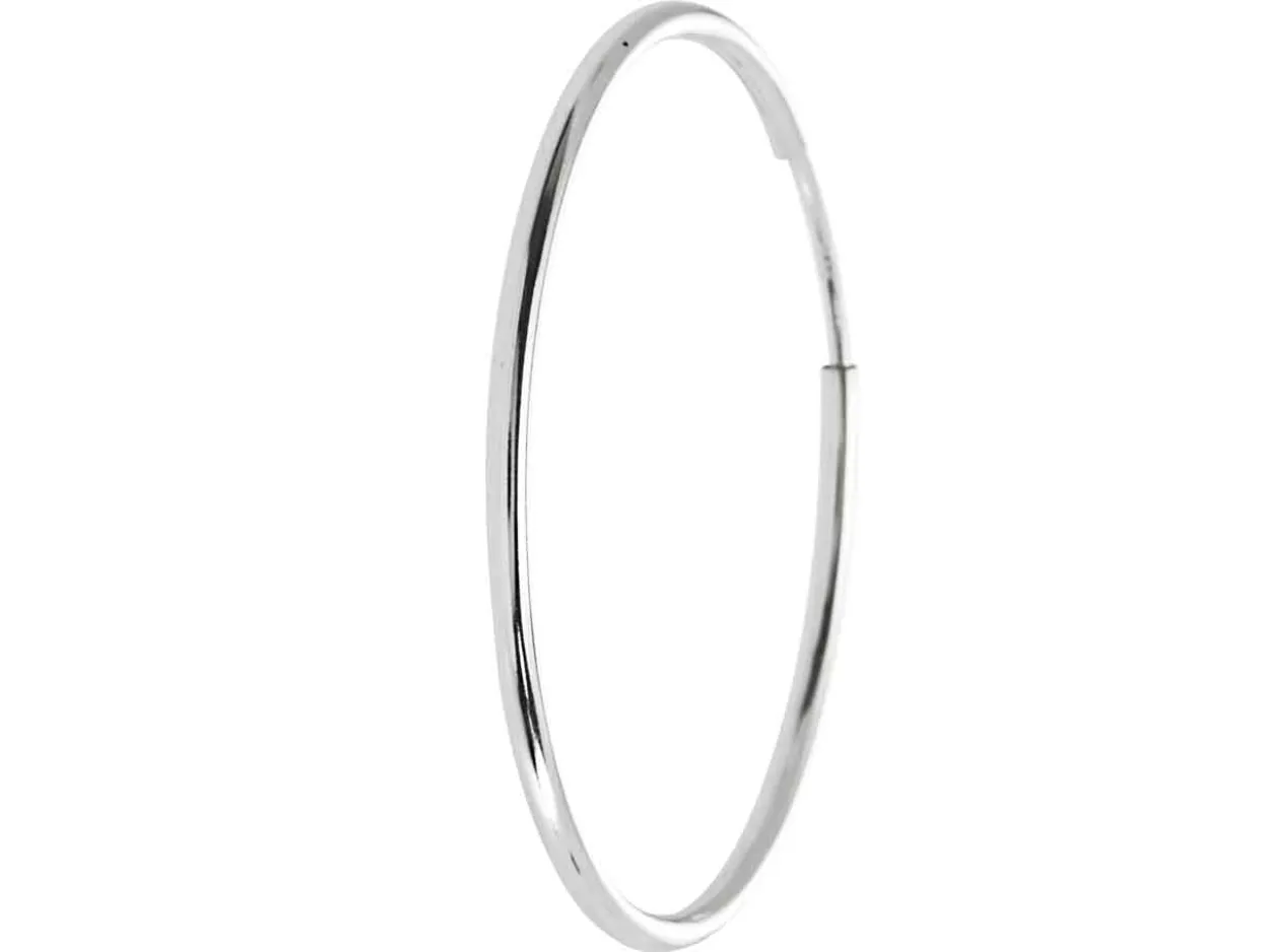 Sterling Silver 38.0mm Endless Hoops, Pack Of 2