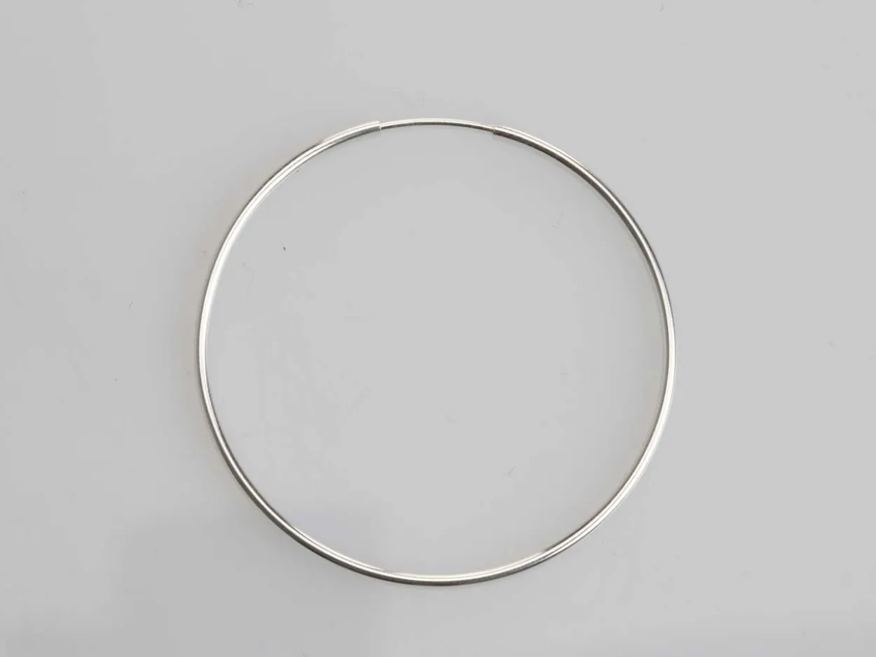 Sterling Silver 38.0mm Endless Hoops, Pack Of 2