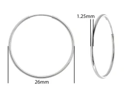 Sterling Silver 26.0mm Endless Hoops, Pack Of 2