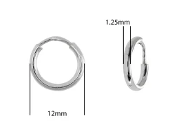 Sterling Silver 12.0mm Endless Sleeper Hoops, Pack Of 2