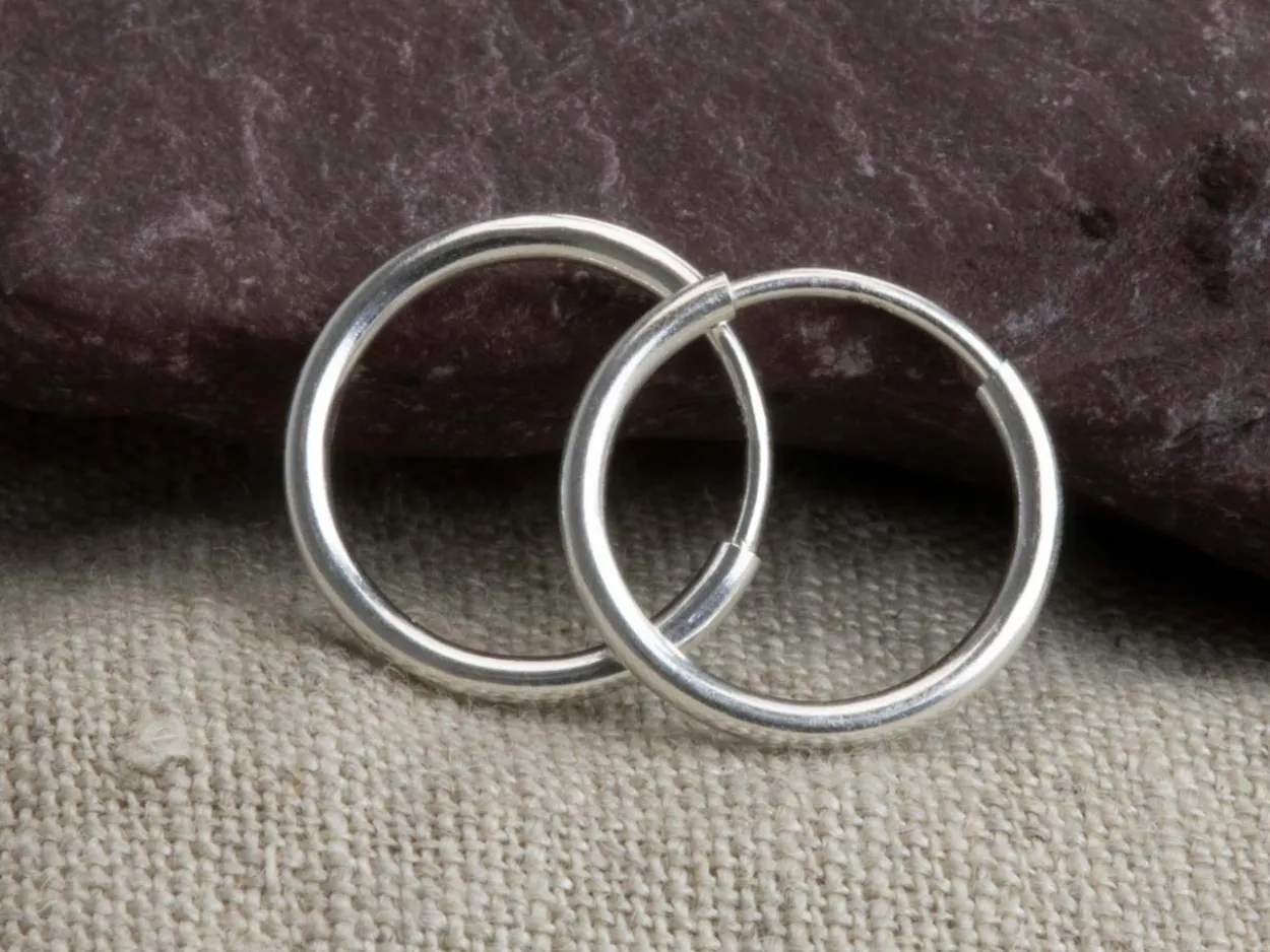 Sterling Silver 12.0mm Endless Sleeper Hoops, Pack Of 2
