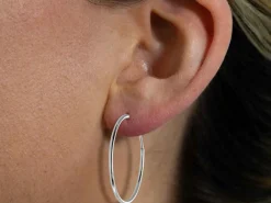 Sterling Silver 30.0mm Endless Sleeper Hoops, Pack Of 2