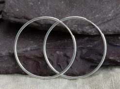 Sterling Silver 30.0mm Endless Sleeper Hoops, Pack Of 2