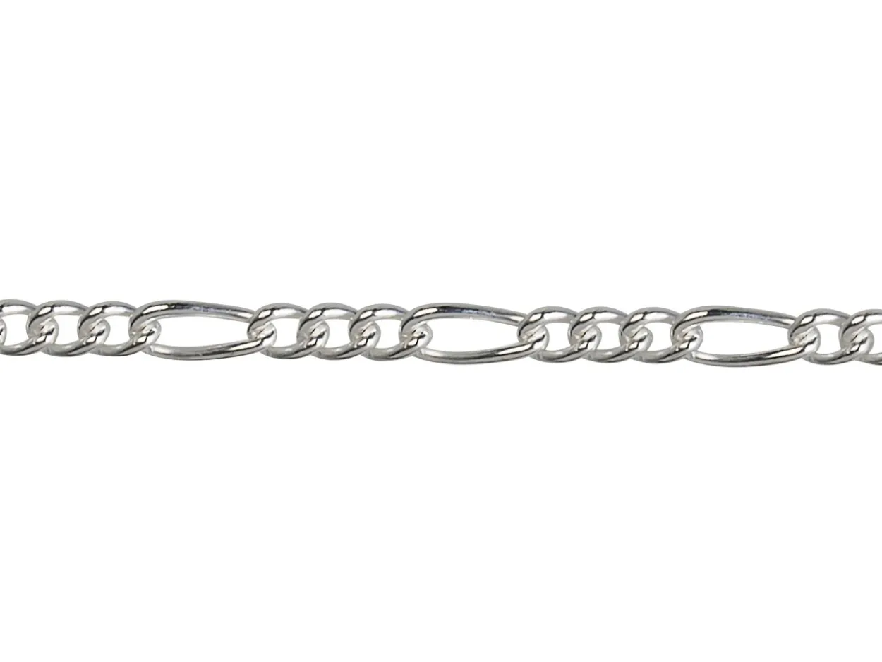 Sterling Silver 1.6mm Figaro Chain Loose Unhallmarked 100% Recycled Silver