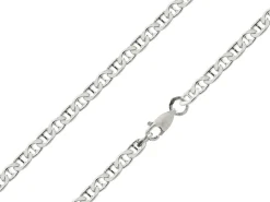 Sterling Silver 3.7mm Filed Anchor Curb Chain 16"/40cm /40cm Hallmarked