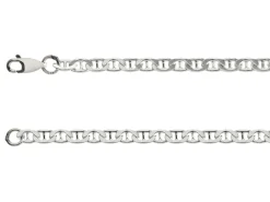 Sterling Silver 3.7mm Filed Anchor Curb Chain 16"/40cm /40cm Hallmarked
