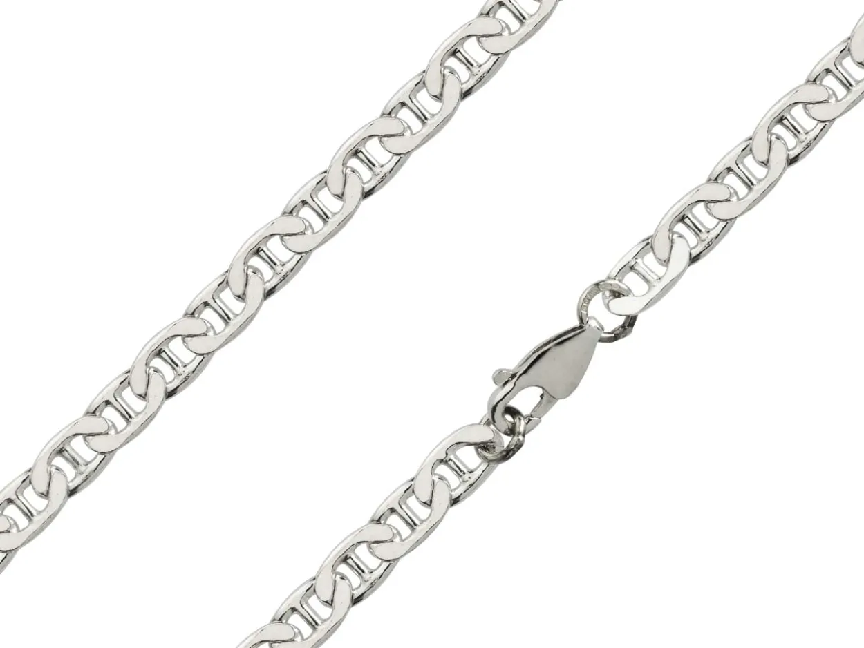Sterling Silver 4.7mm Filed Anchor Curb Chain 16"/40cm Hallmarked
