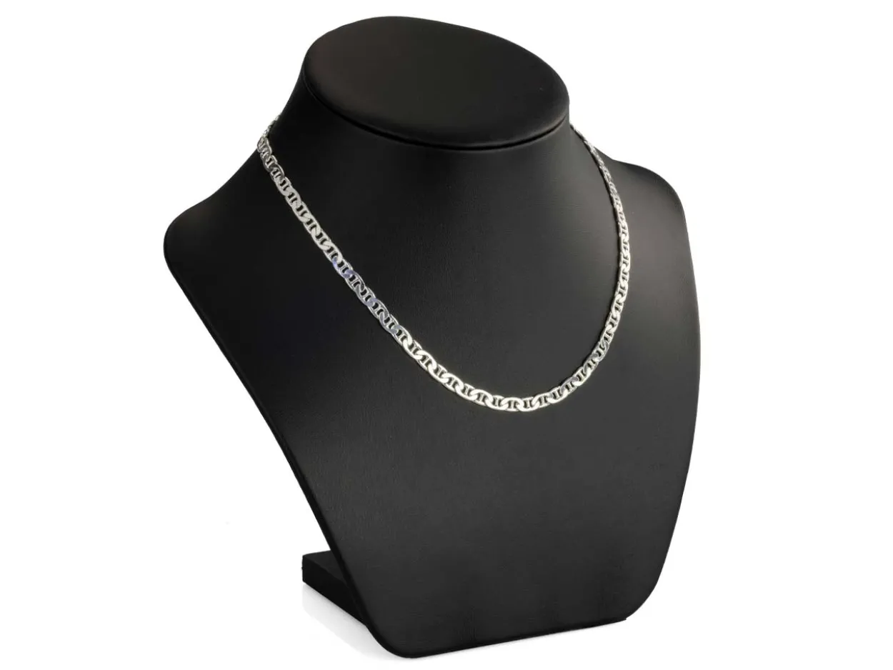 Sterling Silver 4.7mm Filed Anchor Curb Chain 16"/40cm Hallmarked