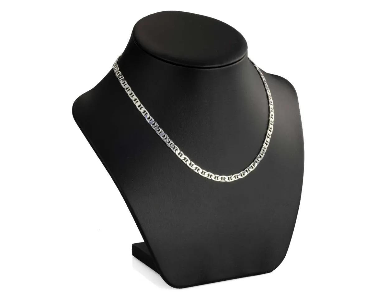 Sterling Silver 4.7mm Filed Anchor Curb Chain 18"/45cm /45cm Hallmarked