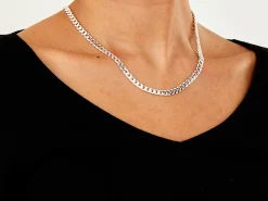 Sterling Silver 5.5mm Filed Bevelled Curb Chain 18