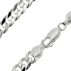 Sterling Silver 6.6mm Filed Bevelled Curb Chain 18"/45cm Hallmarked, 100% Recycled Silver