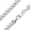 Sterling Silver 6.4mm Filed Bevelled Curb Bracelet 8.5"/21cm Hallmarked
