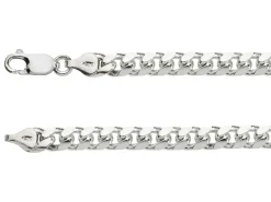 Sterling Silver 6.4mm Filed Bevelled Curb Bracelet 8.5"/21cm Hallmarked
