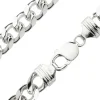 Sterling Silver 10.0mm Filed Bevelled Curb Chain 20"/50cm Hallmarked