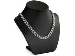Sterling Silver 10.0mm Filed Bevelled Curb Chain 20