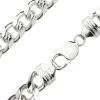 Sterling Silver 10.0mm Filed Bevelled Curb Chain 18"/45cm Hallmarked