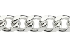 Sterling Silver 10.0mm Filed Bevelled Curb Chain 18