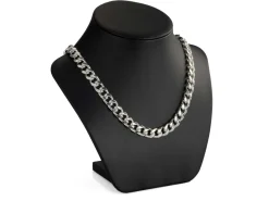 Sterling Silver 10.0mm Filed Bevelled Curb Chain 18