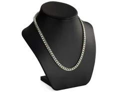 Sterling Silver 6.4mm Filed Bevelled Curb Chain 20