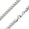 Sterling Silver 5.6mm Filed Bevelled Curb Chain 20"/50cm Hallmarked