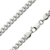 Sterling Silver 5.6mm Filed Bevelled Curb Chain 18"/45cm Hallmarked