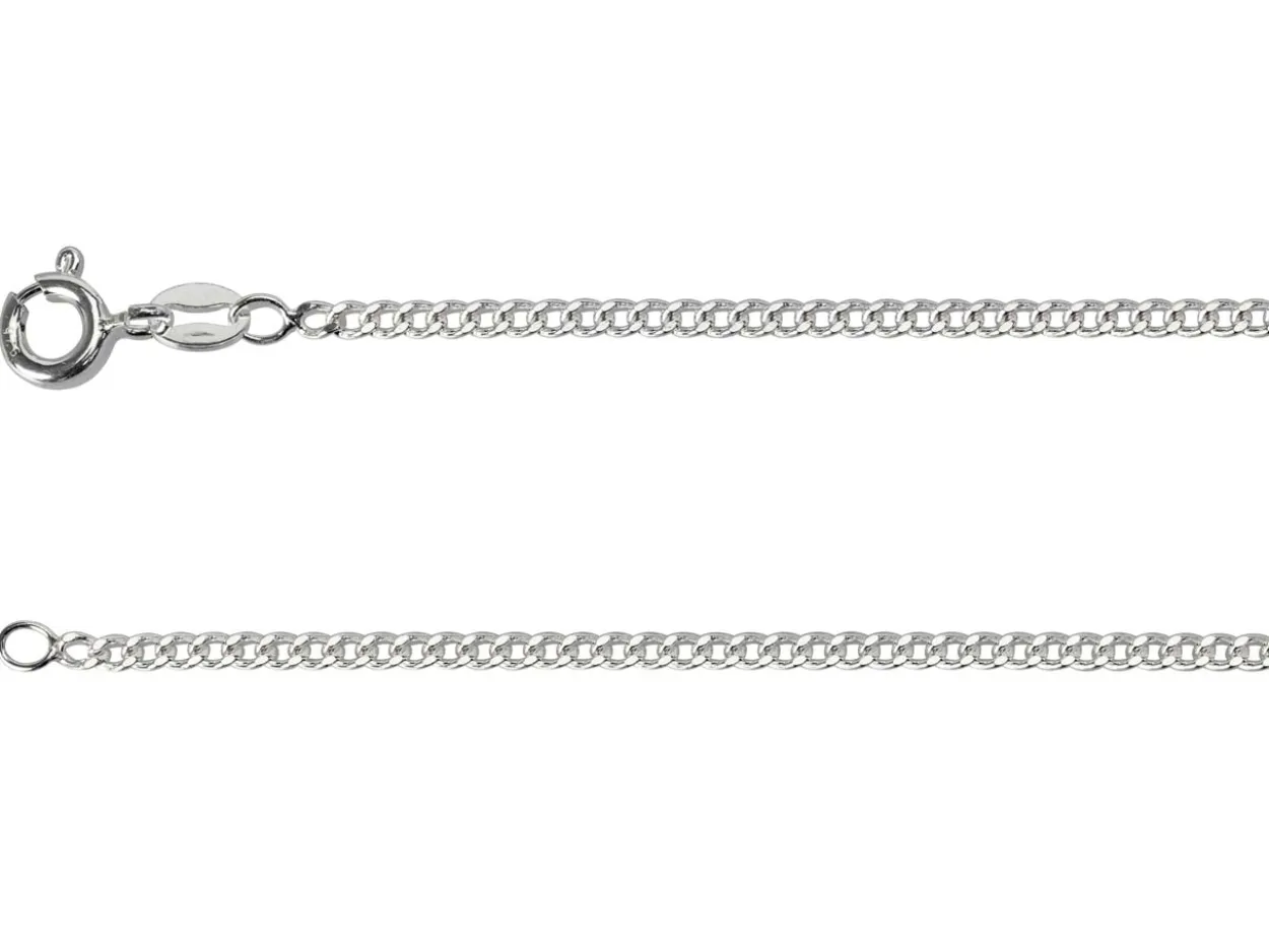 Sterling Silver 2.12mm Filed Curb 20"/50cm Unhallmarked 100% Recycled Silver