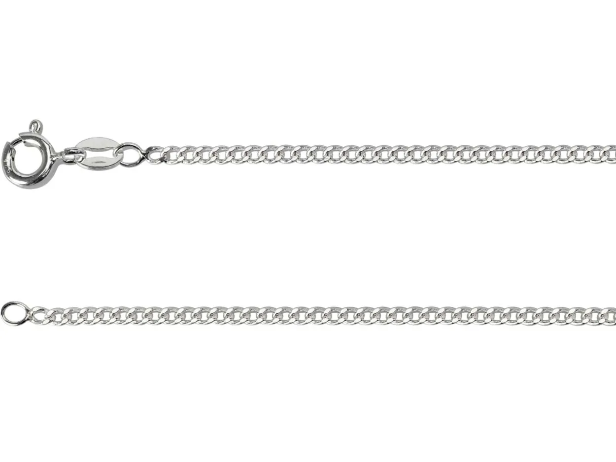 Sterling Silver 2.12mm Filed Curb 24"/60cm Unhallmarked 100% Recycled Silver
