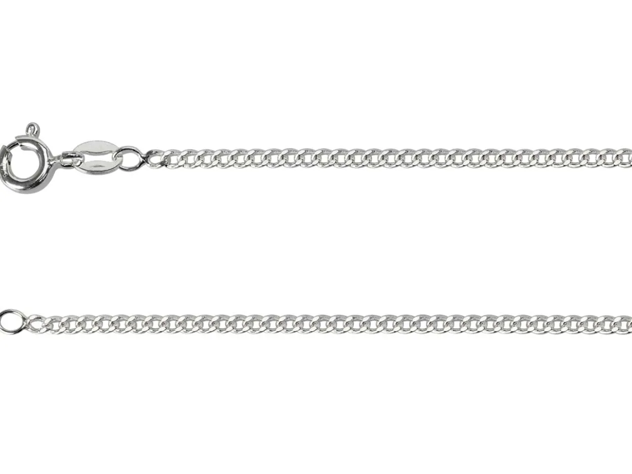 Sterling Silver 2.12mm Filed Curb 16"/40cm Unhallmarked 100% Recycled Silver