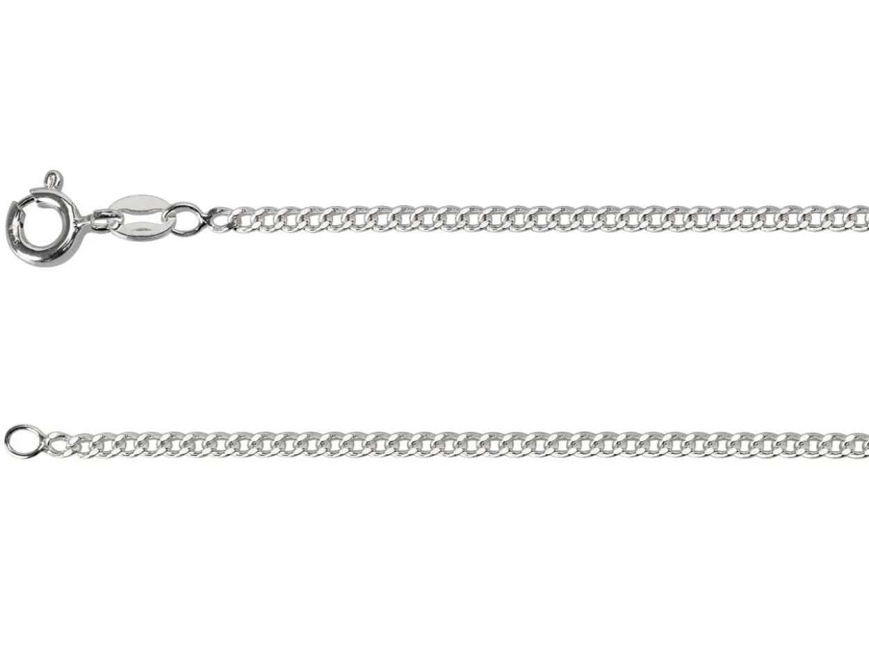 Sterling Silver 2.12mm Filed Curb 28"/70cm Unhallmarked 100% Recycled Silver