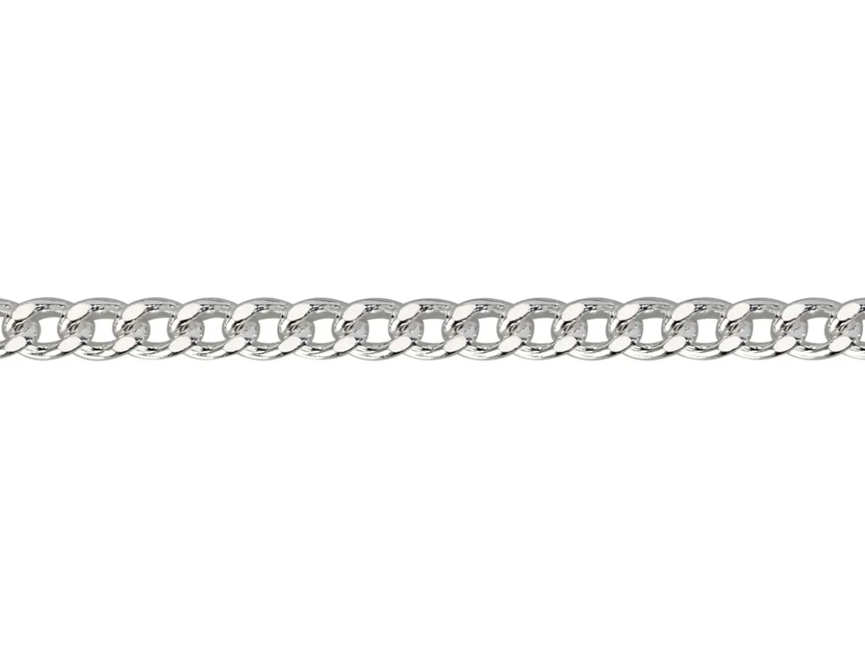 Sterling Silver 2.12mm Filed Curb 28"/70cm Unhallmarked 100% Recycled Silver
