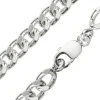 Sterling Silver 10.3mm Filed Curb Bracelet 8.5"/21cm Hallmarked