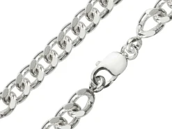 Sterling Silver 10.3mm Filed Curb Bracelet 8.5"/21cm Hallmarked