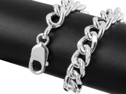 Sterling Silver 10.3mm Filed Curb Bracelet 8.5
