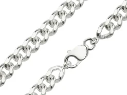 Sterling Silver 8.9mm Filed Curb Bracelet 8.5"/21cm Hallmarked