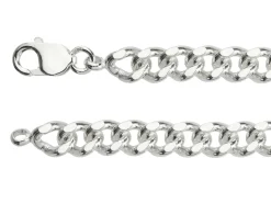 Sterling Silver 8.9mm Filed Curb Bracelet 8.5"/21cm Hallmarked