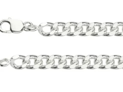 Sterling Silver 10.3mm Filed Curb Chain 20"/50cm Hallmarked