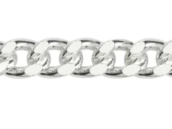 Sterling Silver 10.3mm Filed Curb Chain 18