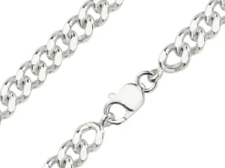 Sterling Silver 8.9mm Filed Curb Chain 20"/50cm Hallmarked