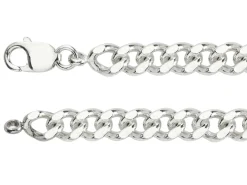 Sterling Silver 8.9mm Filed Curb Chain 18"/45cm Hallmarked