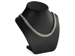Sterling Silver 8.9mm Filed Curb Chain 18