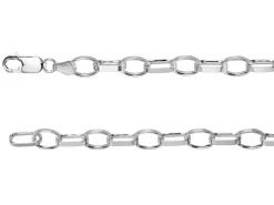 Sterling Silver 4.45mm Flat Filed Oval Belcher Chain 18"/45cm Unhallmarked 100% Recycled Silver