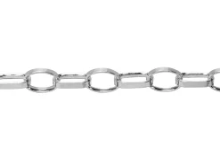 Sterling Silver 4.45mm Flat Filed Oval Belcher Chain 18