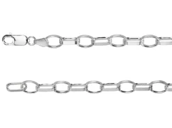 Sterling Silver 4.45mm Flat Filed Oval Belcher Chain 20"/50cm Unhallmarked 100% Recycled Silver