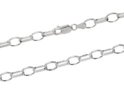 Sterling Silver 4.45mm Flat Filed Oval Belcher Chain 20"/50cm Unhallmarked 100% Recycled Silver