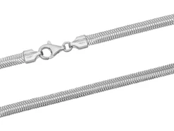 Sterling Silver 4.2mm Flat Filed Snake Chain 18"/45cm Hallmarked, 100% Recycled Silver